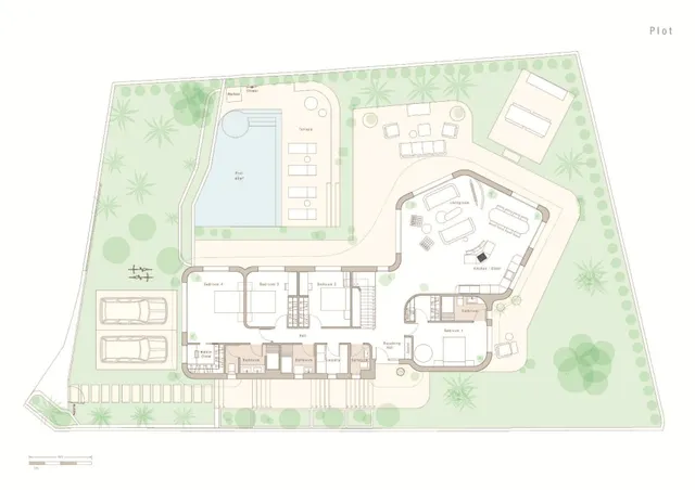 Villa de lujo de 4 dormitorios en una planta con piscina privada y sótano en la urbanización La Marina(San Fulgencio) — 4