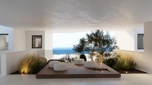 Vistas panorámicas al mar Mediterráneo en resort en primera línea de playa — 9