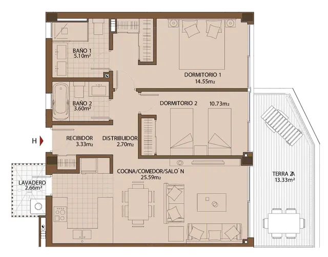 Ático de 2 dormitorios y 2 baños con vistas al mar. Torreblanca, Fuengirola — 18