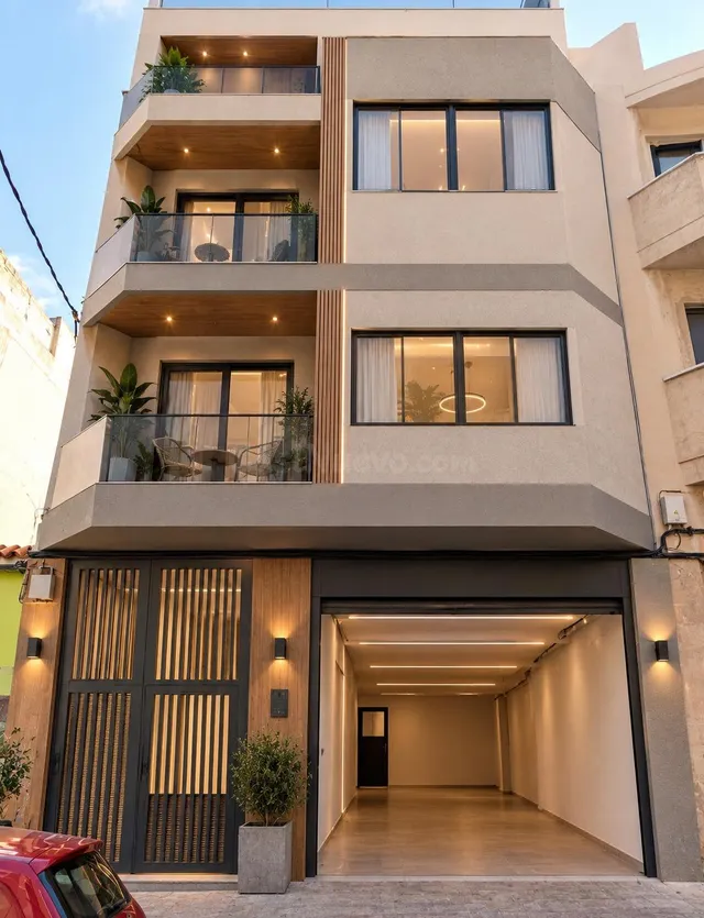 Edificio con balcones y terrazas en venta en Schamann