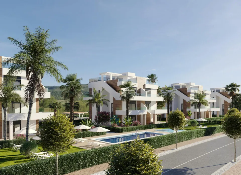 Apartamento de 2 dormitorios con amplia terraza a la venta en Golf Resort, Murcia.