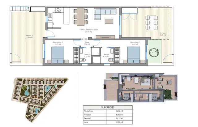 Bungalow 2 habitaciones 131m² en venta - Los balcones — 18