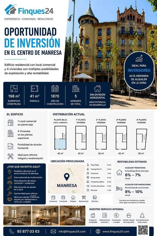 Edificio residencial con local comercial en pleno centro his