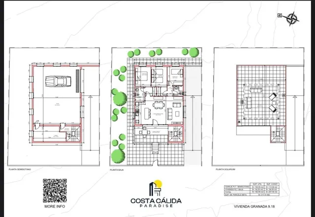 Villa en Mazarrón . Tres dormitorios, solárium, semisótano y piscina comunitaria — 20