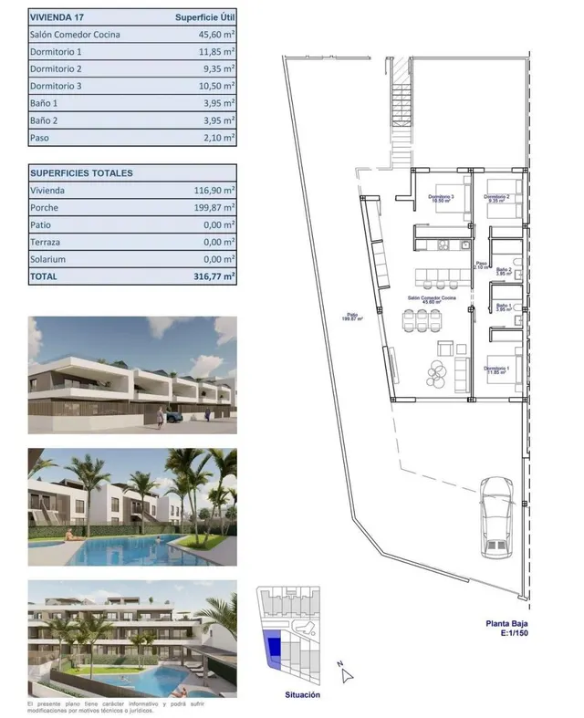 Bungalow 3 habitaciones 116m² en venta - Zona Pueblo — 14