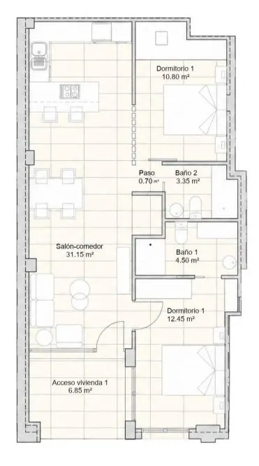 Apartamento 2 habitaciones 82m² en venta - Centro — 20