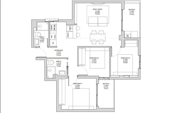 Piso 3 habitaciones 89m² en venta - El Palo — 31
