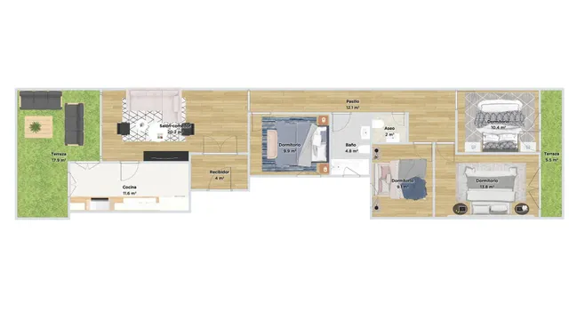 Vivienda SIN ASCENSOR de cuatro dormitorios en segunda línea de playa — 43