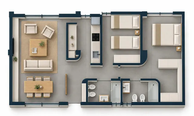 Vivienda de 2 dormitorios, dos baños, vestidor y terraza — 27