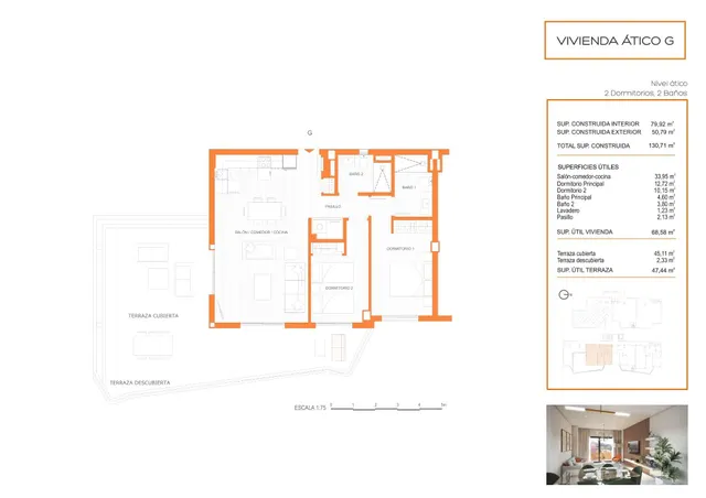 Ático 2 habitaciones 131m² en venta - Los Pacos — 9