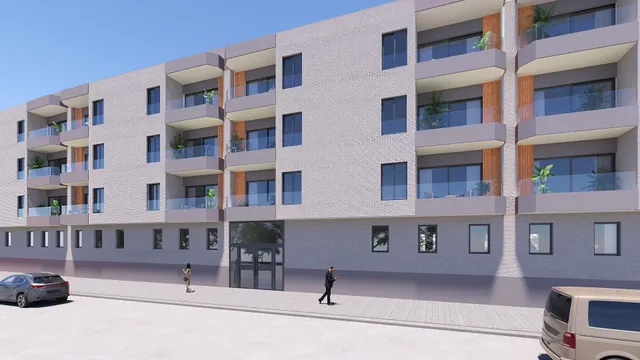 Obra Nueva Vivienda Planta Baja tipo A Escalera IV con jardines y piscina en zonas comunes, le corresponde una terraza de uso exclusivo de 16,13 m2 dando a la piscina — 4