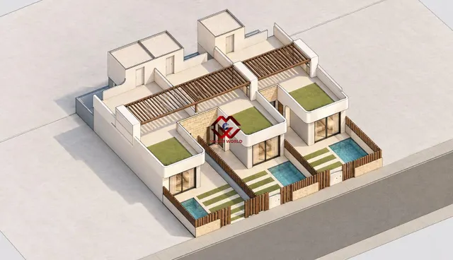 Adosados de nueva construcción de una sola planta con piscina privada en San Pedro del Pinatar — 15