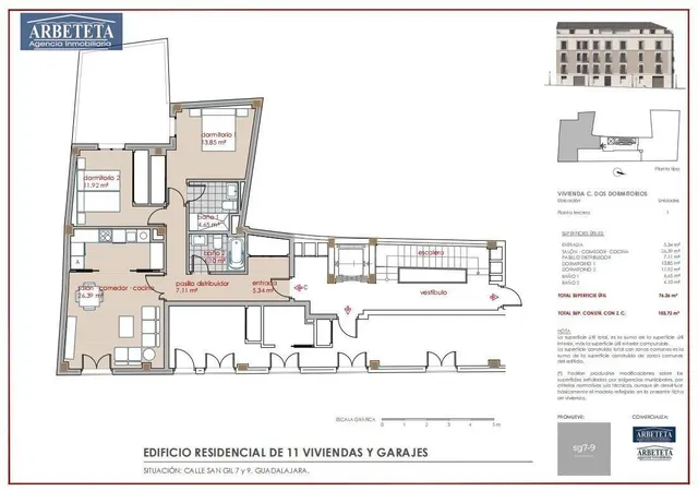 INMOBILIARIA ARBETETA VENDE PISO DE NUEVA CONSTRUCCIÓN DE 2  - foto 2