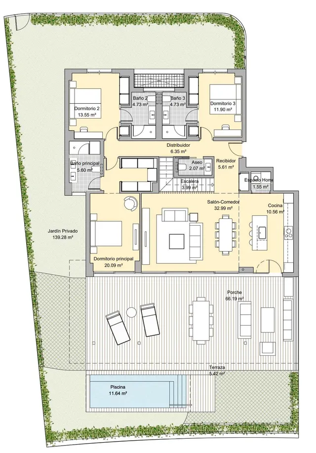 Apartamento planta baja de 3 dormitorios, 3 baños y jardín. Santa Clara Golf, Marbella — 21