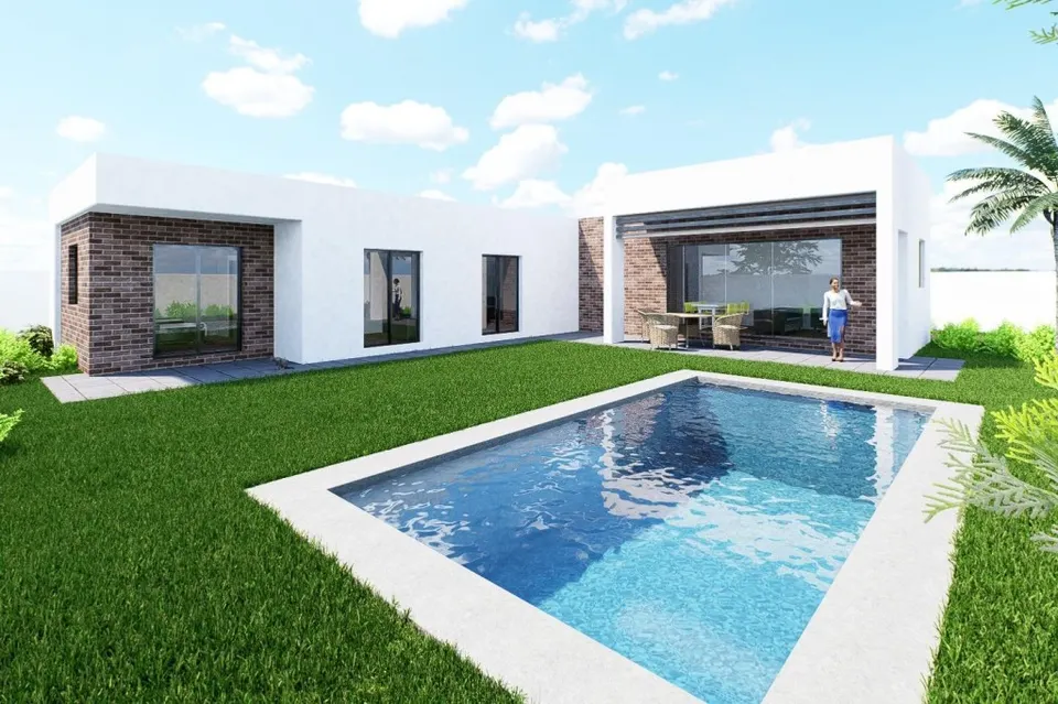 Venta villa sobreplano unifamiliar Calasparra parcela 5300 m2 - 140 m2 - 3 dormitorios, 2 baños - piscina