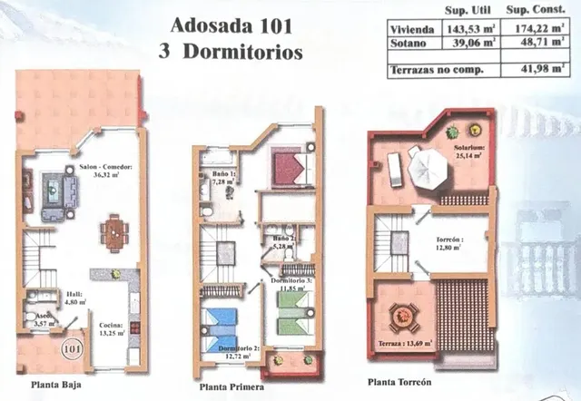 Adosado 3 habitaciones 222m² en venta - Centro — 18