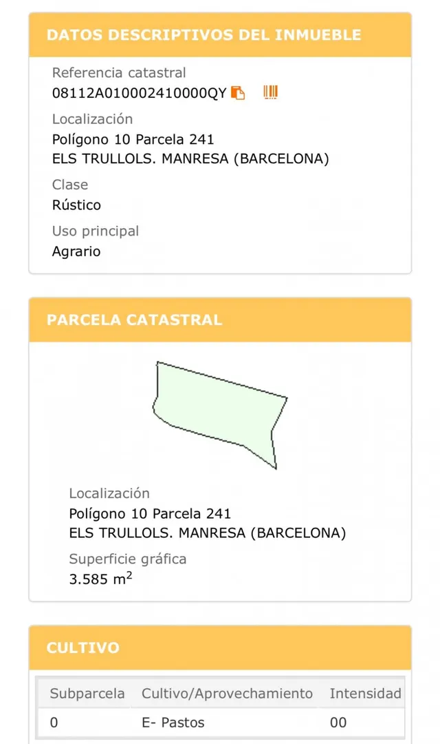 Venta de 3558m de parcela agraria. — 7