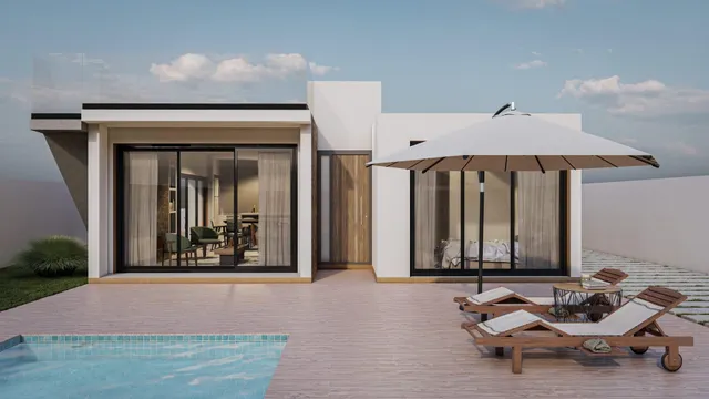 Villa de estilo ibicenco en un tranquilo pueblo español — 3
