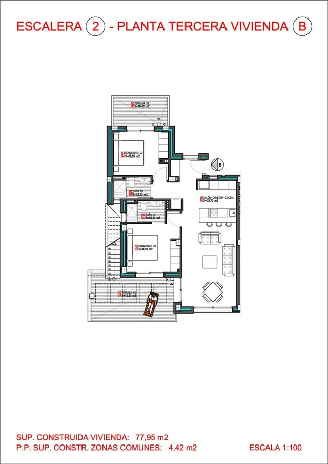 Ático 2 habitaciones 77m² en venta - Aguas Nuevas — 12