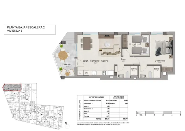 Apartamento de 2 dormitorios cerca de la playa a la venta en Santa Pola. — 11