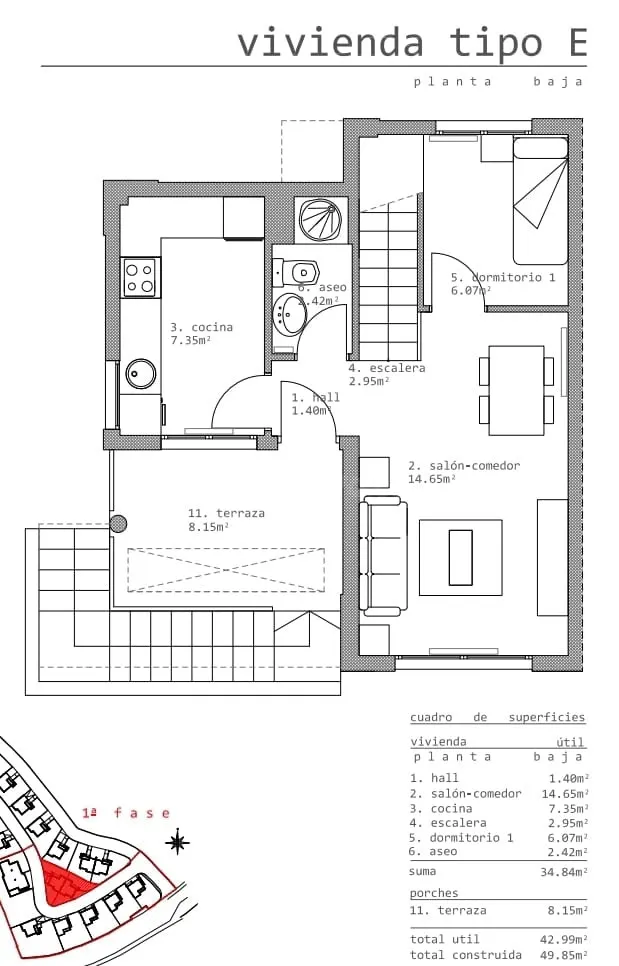 Pareado 2 habitaciones 126m² en venta - Cacicedo