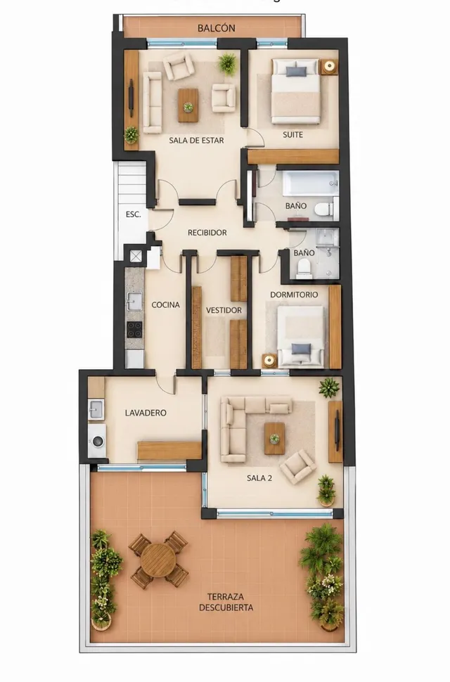 Piso con gran patio privado, terraza, parking y trastero en Tossa de Mar — 34