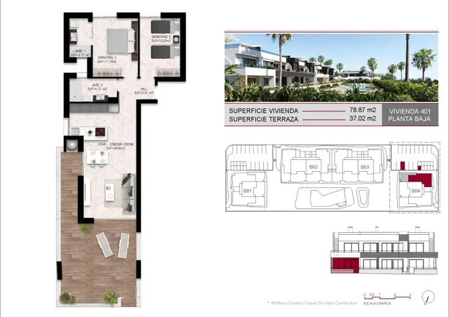 Bungalow de planta baja con jardín en Lo Marabú, Ciudad Quesada — 10
