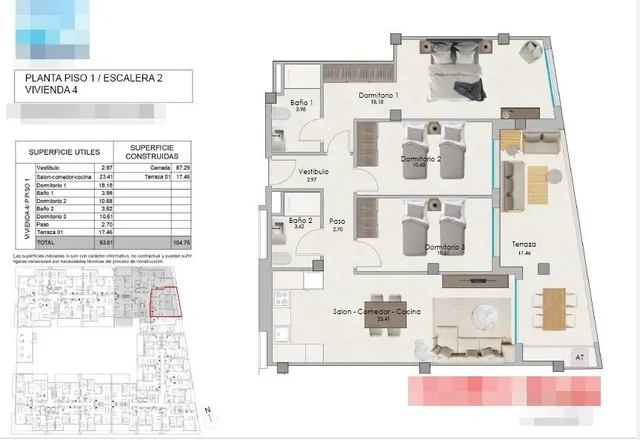 Obra Nueva 3 Dor. 2 baños, gran Terraza , piscina , Gimnasio , Zonas verdes. — 7