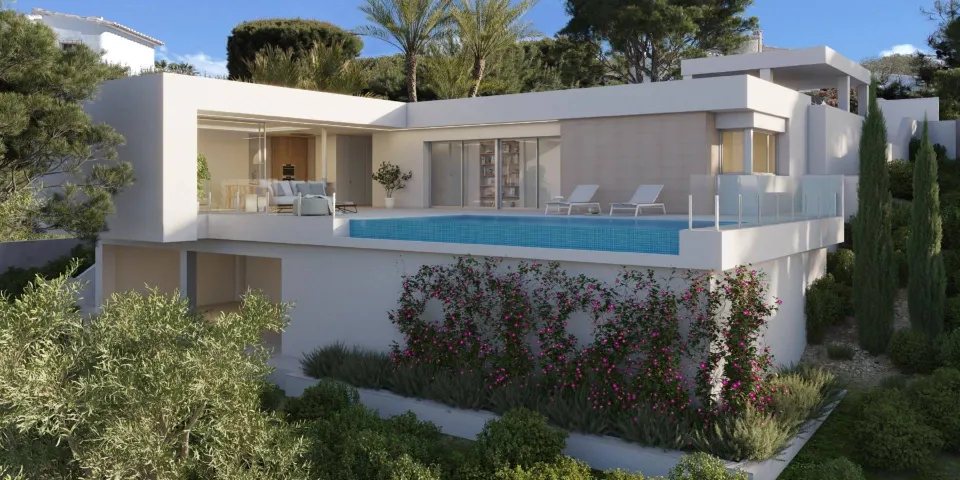 Impresionante villa de estilo moderno con vista al mar a la venta en Benitachell, Costa Blanca.