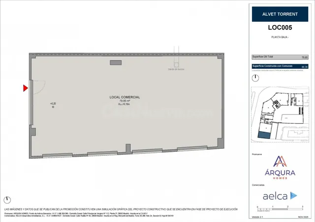 Local comercial 80m² en venta - Parc central