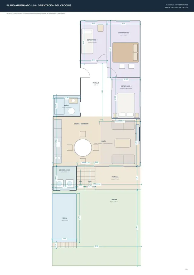 Vivienda completamente reformada con 3 dormitorios, terraza, jardín privado y piscina — 33
