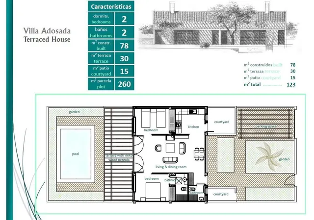 Chalet adosado de una sola planta con piscina privada a la venta en Golf Resort-Sucina(Murcia) — 34