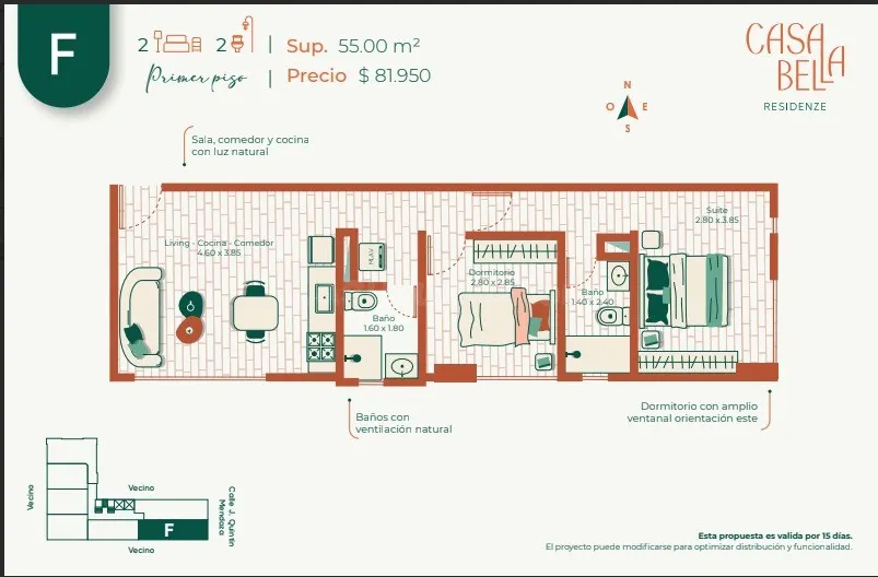 81.950 $us  Departamentos, En PREVENTA próximo al Stadium