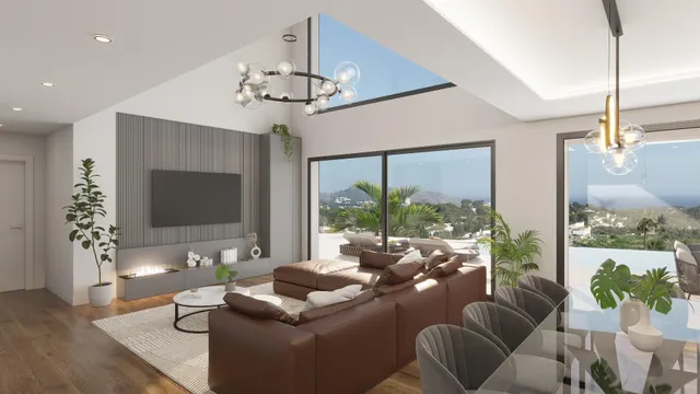 Villa nueva en construcción con vistas al mar en una zona codiciada de Moraira — 5