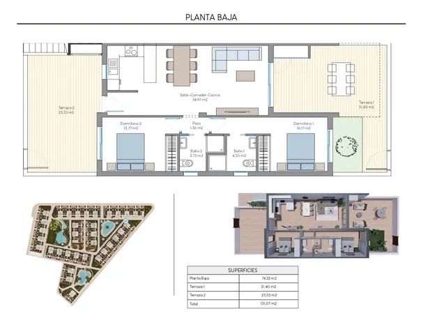 Bungalow 2 habitaciones 131m² en venta - Los balcones — 19