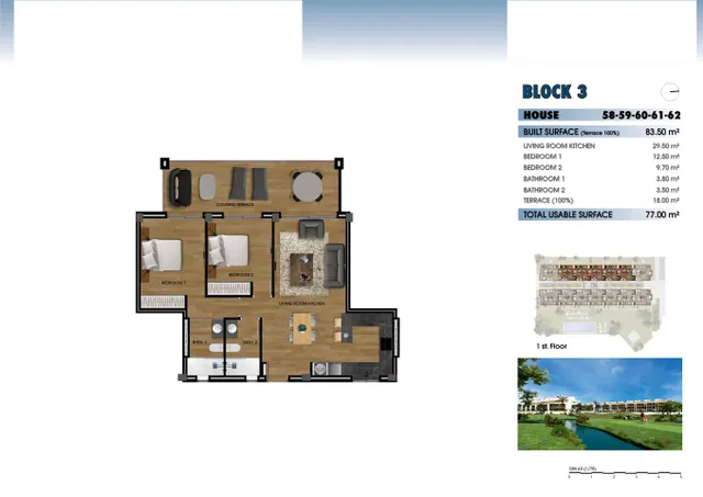 Apartamento 2 habitaciones 83m² en venta - Serena Golf — 50