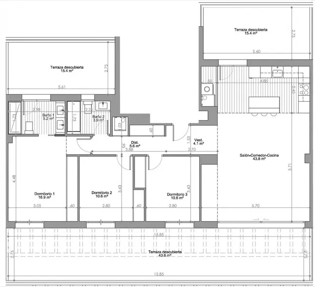 Ático 3 habitaciones 148m² en venta - Centro — 37