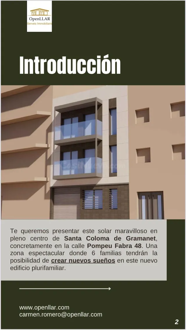 SOLAR Ideal construcción 6 pisos, terrazas, parking y traste