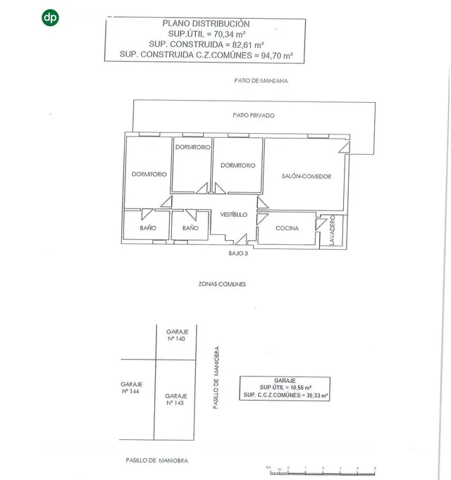 Planta baja con terraza privada, 3 dormitorios, 2 baños y garaje — 4