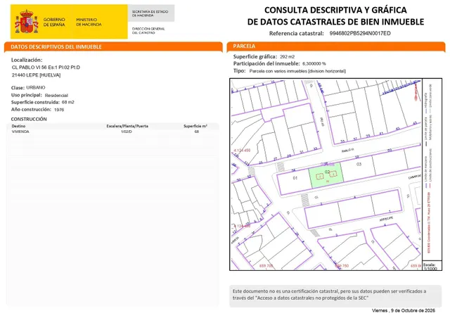 Venta de piso en Lepe, Huelva. Activo inmobiliario SIN POSESIÓN, NO VISITABLE. — 5