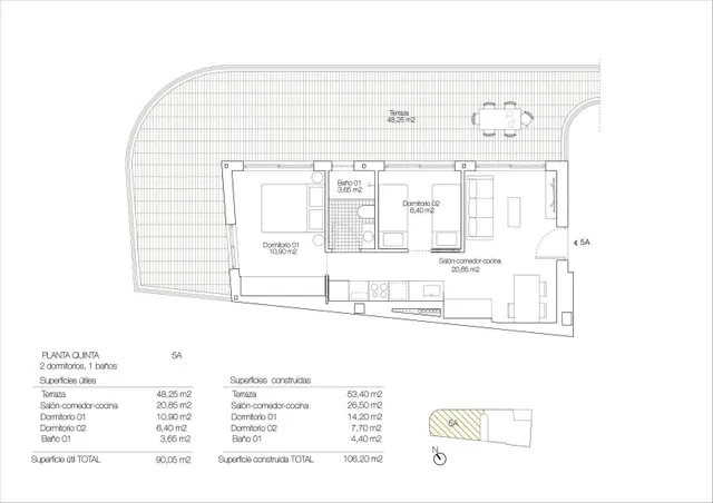 Ático 2 habitaciones 106m² en venta - Centro - foto 3