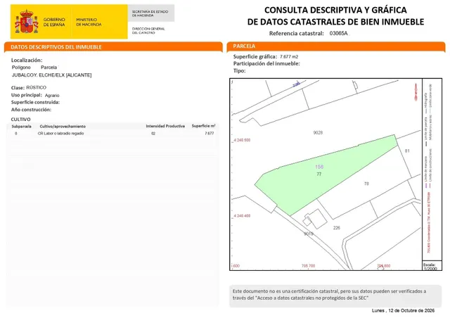 Parcela de 7.677 m2 fachada a carretera via parque Alicante - Elche — 16