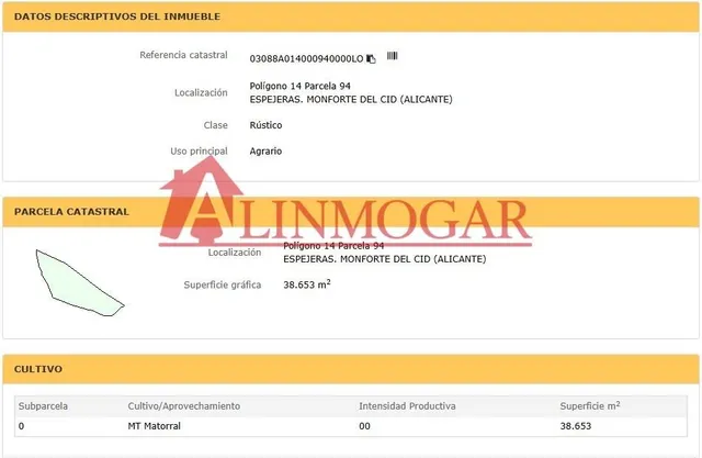 FINCA RÚSTICA CON RECURSO DE ARCILLA EN AGOST (ALICANTE). SIN COMISIÓN DE AGENCIA — 10