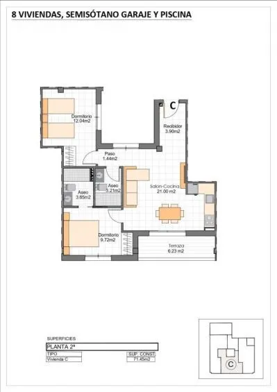 Apartamento 2 habitaciones 60m² en venta - La Aceña — 8