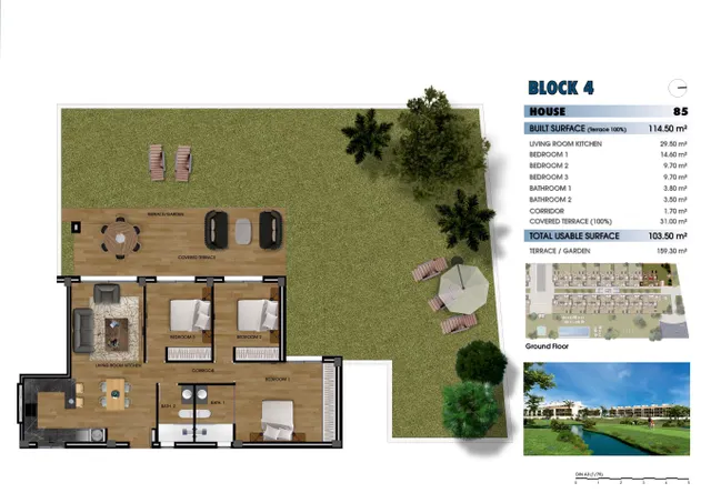 Planta baja 3 habitaciones 105m² en venta - Serena Golf — 50