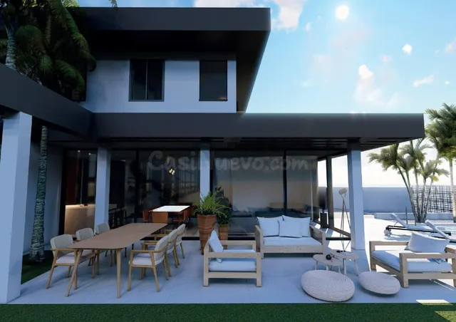 Villa moderna de obra nueva en construcción con piscina en C - foto 2