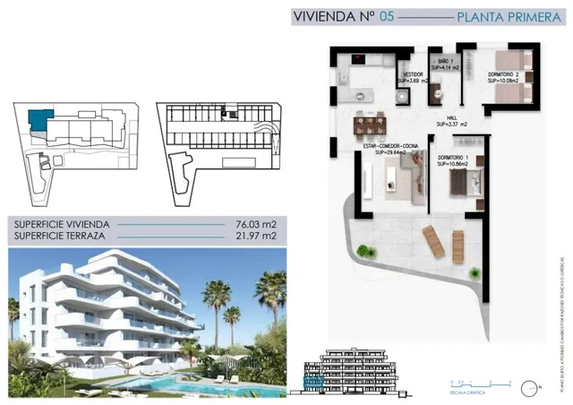 Apartamento 2 habitaciones 70m² en venta - Pueblo Latino — 10