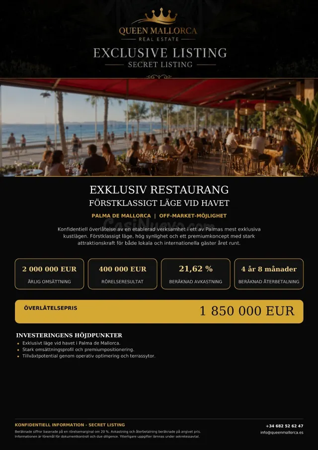 EXCLUSIVO OFF-MARKET | Restaurante en traspaso en primera línea de Mar en Playa de Palma — 4