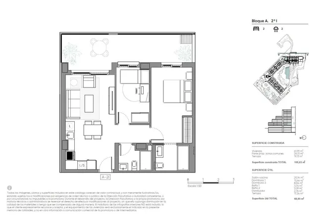 Piso 2 dormitorios, con terraza y piscina en Condomina. — 19