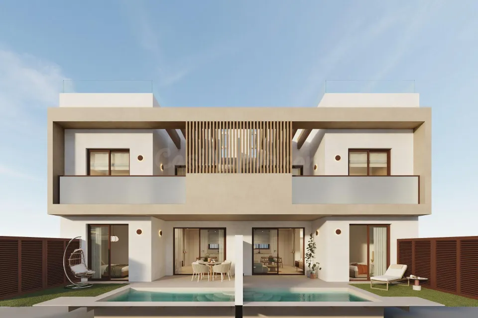 Bungalows de nueva construcción exclusivos con piscina privada en San Pedro del Pinatar